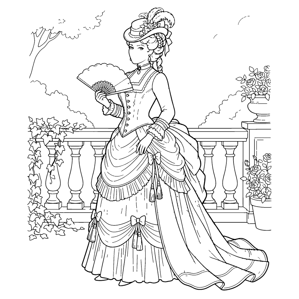 Fashion style coloring page example