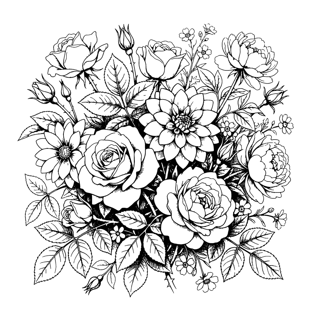Grayscale style coloring page example