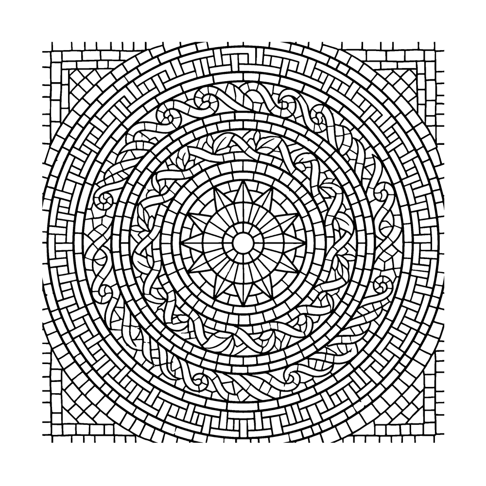 Mosaic / Tile style coloring page example